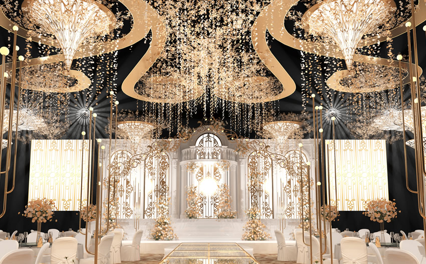 沙雅花木兰喜事汇金色大厅效果展示